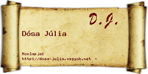 Dósa Júlia névjegykártya