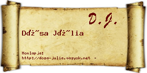 Dósa Júlia névjegykártya